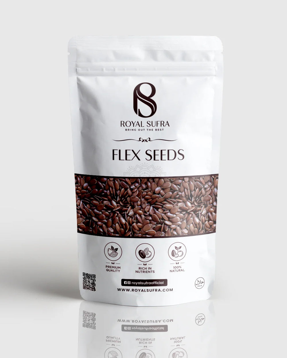 PREMIUM FLAX SEEDS. NATURAL NUTRITION IN EVERY SPOONFUL.
