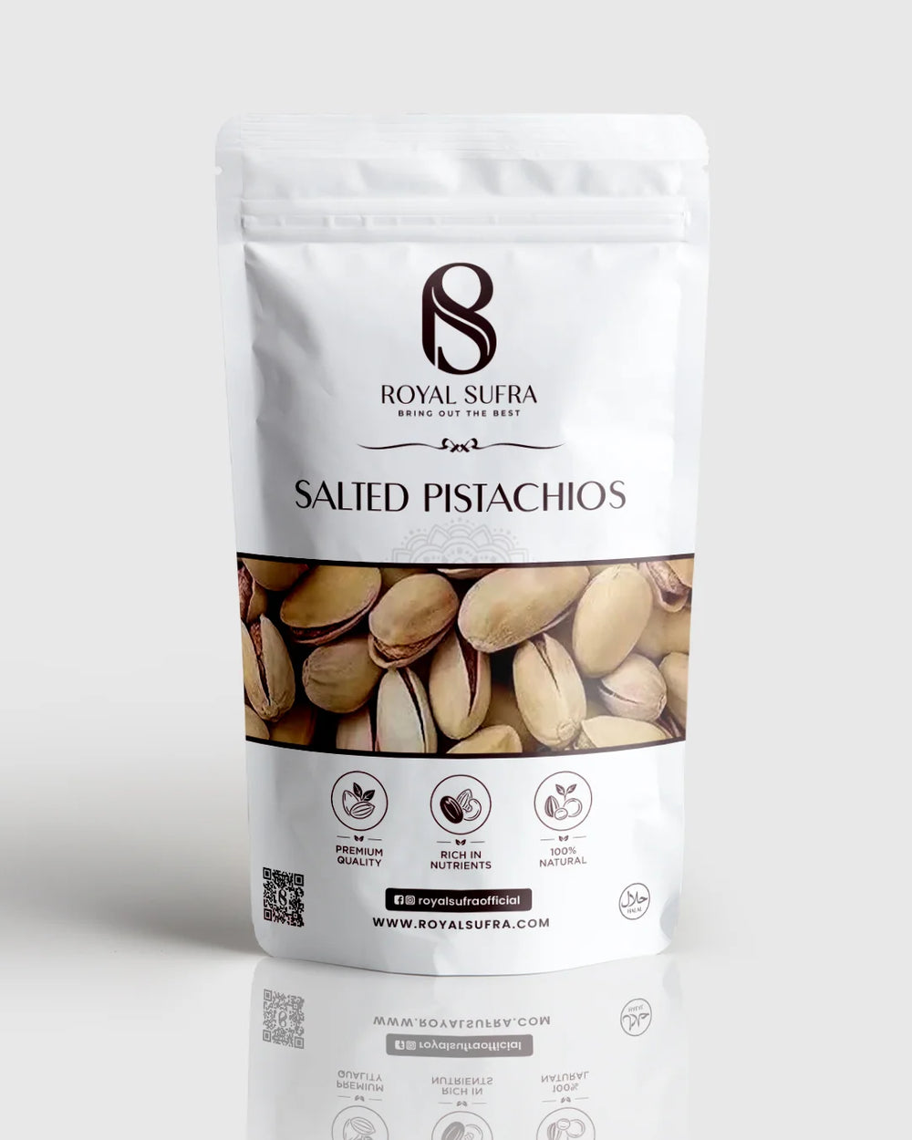 ROASTED SALTED PISTACHIOS. SWEET, SAVOURY & CRUNCHY.